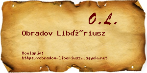 Obradov Libériusz névjegykártya
